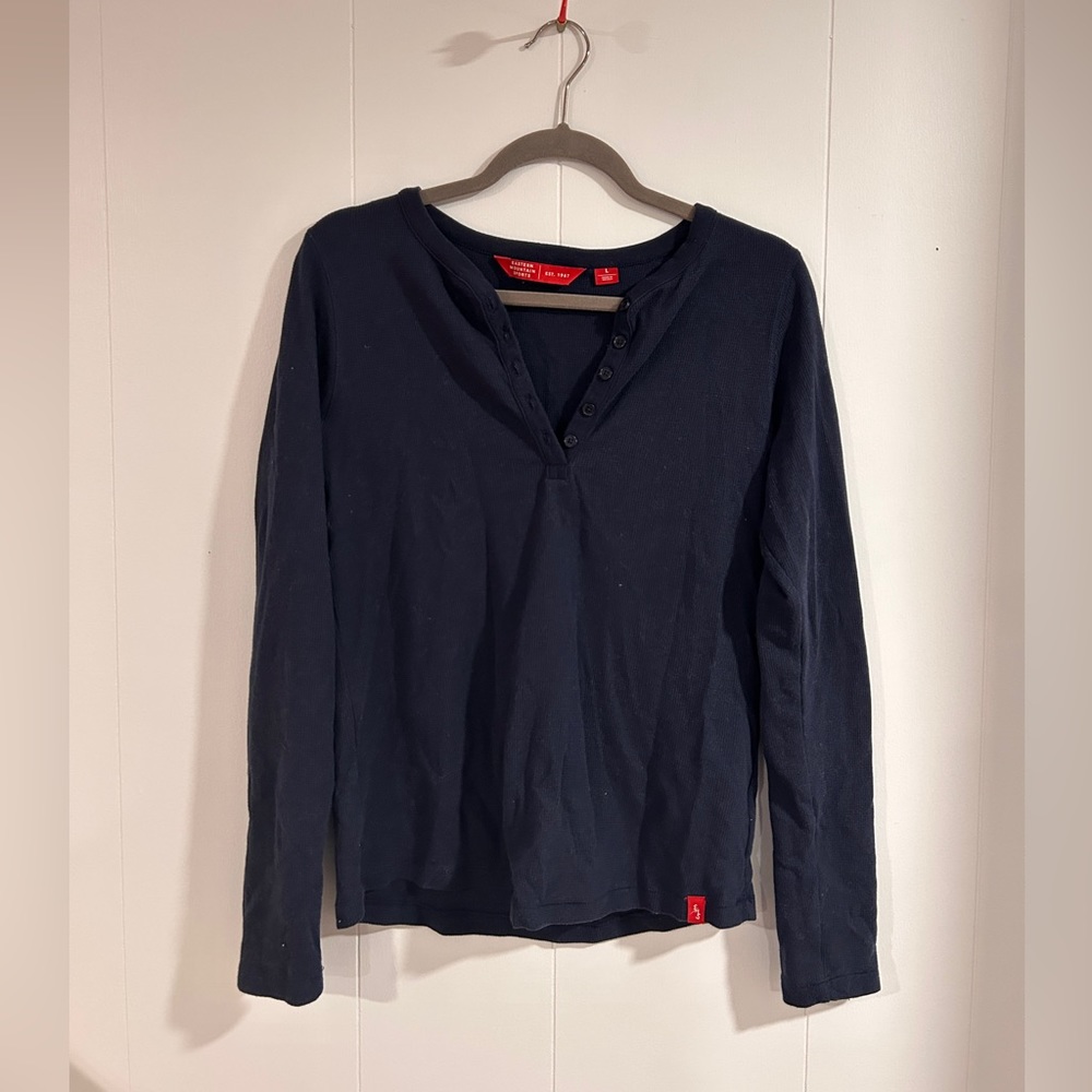 Navy Waffle Knit Longsleeve